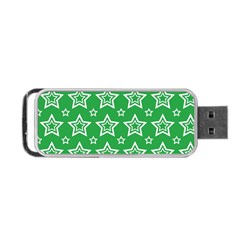 Green White Star Line Space Portable Usb Flash (one Side) by Alisyart