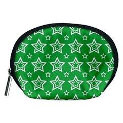 Green White Star Line Space Accessory Pouches (medium) 