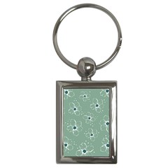 Floral Flower Rose Sunflower Grey Key Chains (rectangle) 