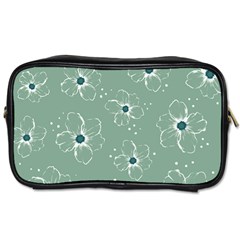 Floral Flower Rose Sunflower Grey Toiletries Bags 2-side