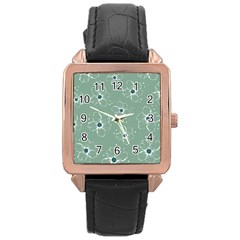 Floral Flower Rose Sunflower Grey Rose Gold Leather Watch 