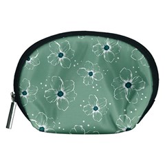 Floral Flower Rose Sunflower Grey Accessory Pouches (medium)  by Alisyart