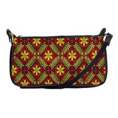 Abstract Yellow Red Frame Flower Floral Shoulder Clutch Bags