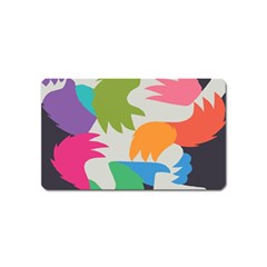 Hand Rainbow Blue Green Pink Purple Orange Monster Magnet (name Card) by Alisyart