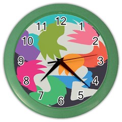 Hand Rainbow Blue Green Pink Purple Orange Monster Color Wall Clocks by Alisyart