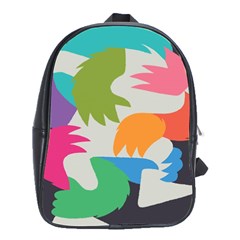 Hand Rainbow Blue Green Pink Purple Orange Monster School Bags(large)  by Alisyart