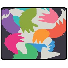 Hand Rainbow Blue Green Pink Purple Orange Monster Double Sided Fleece Blanket (medium) 