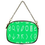 Icon Sign Green White Chain Purses (Two Sides)  Back
