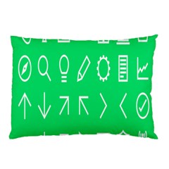 Icon Sign Green White Pillow Case