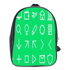 Icon Sign Green White School Bags(large) 