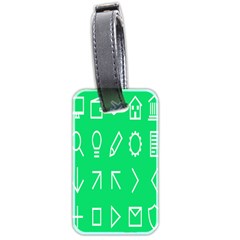 Icon Sign Green White Luggage Tags (two Sides)