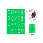Icon Sign Green White Playing Cards (Mini)  Back