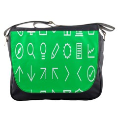 Icon Sign Green White Messenger Bags