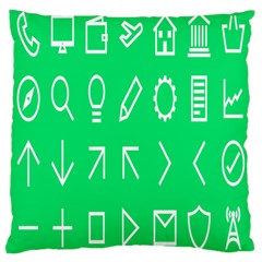 Icon Sign Green White Large Cushion Case (two Sides)