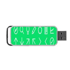 Icon Sign Green White Portable Usb Flash (one Side)