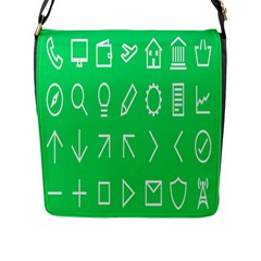 Icon Sign Green White Flap Messenger Bag (l) 