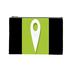 Location Icon Graphic Green White Black Cosmetic Bag (large) 