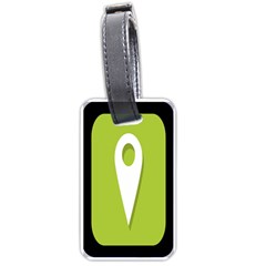 Location Icon Graphic Green White Black Luggage Tags (one Side) 