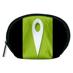 Location Icon Graphic Green White Black Accessory Pouches (medium) 