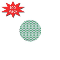 Crown King Triangle Plaid Wave Green White 1  Mini Buttons (100 Pack)  by Alisyart