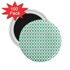 Crown King Triangle Plaid Wave Green White 2 25  Magnets (100 Pack)  by Alisyart