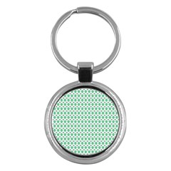 Crown King Triangle Plaid Wave Green White Key Chains (round)  by Alisyart