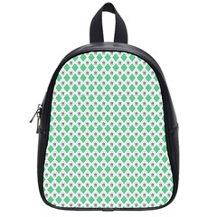 Crown King Triangle Plaid Wave Green White School Bags (small) 