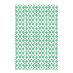 Crown King Triangle Plaid Wave Green White Shower Curtain 48  X 72  (small) 