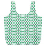 Crown King Triangle Plaid Wave Green White Full Print Recycle Bags (L)  Front