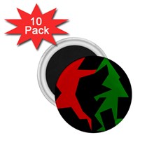 Ninja Graphics Red Green Black 1 75  Magnets (10 Pack)  by Alisyart