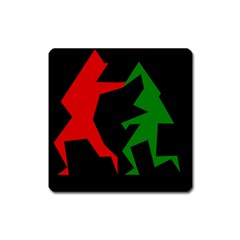 Ninja Graphics Red Green Black Square Magnet by Alisyart