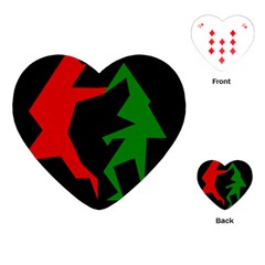 Ninja Graphics Red Green Black Playing Cards (heart)  by Alisyart