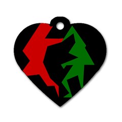 Ninja Graphics Red Green Black Dog Tag Heart (two Sides)
