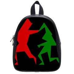 Ninja Graphics Red Green Black School Bags (small)  by Alisyart