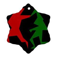 Ninja Graphics Red Green Black Ornament (snowflake) by Alisyart