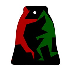 Ninja Graphics Red Green Black Bell Ornament (two Sides) by Alisyart