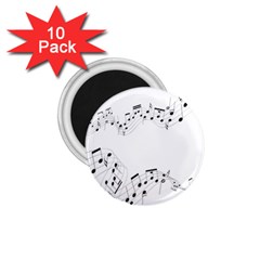 Music Note Song Black White 1 75  Magnets (10 Pack) 