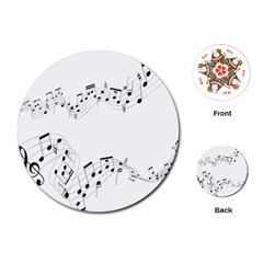 Music Note Song Black White Playing Cards (round) 