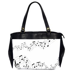 Music Note Song Black White Office Handbags (2 Sides) 