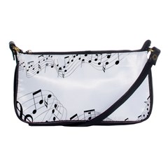 Music Note Song Black White Shoulder Clutch Bags