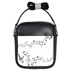 Music Note Song Black White Girls Sling Bags by Alisyart