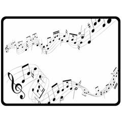 Music Note Song Black White Fleece Blanket (large) 