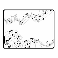 Music Note Song Black White Fleece Blanket (small) by Alisyart