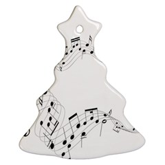 Music Note Song Black White Ornament (christmas Tree) 