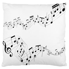 Music Note Song Black White Large Cushion Case (two Sides)