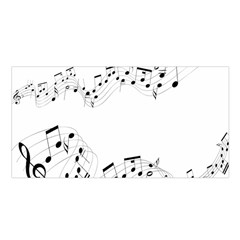 Music Note Song Black White Satin Shawl by Alisyart