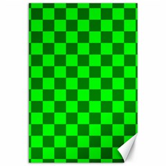 Plaid Flag Green Canvas 12  x 18  