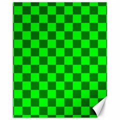 Plaid Flag Green Canvas 11  X 14  