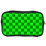 Plaid Flag Green Toiletries Bags Front