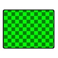 Plaid Flag Green Double Sided Fleece Blanket (Small) 